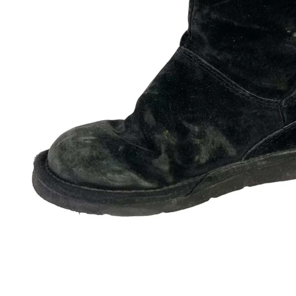 Ugg Australia Womens 5116 Mayfaire Black Side Zip Suede Genuine Leather Boots 6